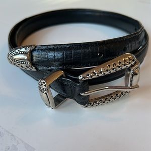 Pretty Brighton-looking black leather belt SUPER FAST SHIPPING